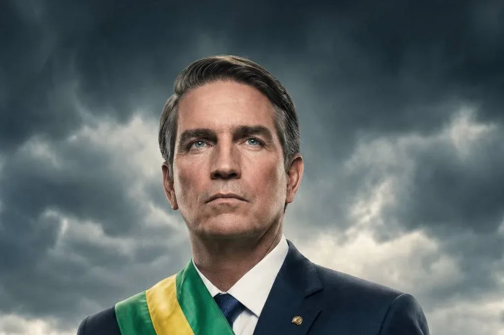 Jim Caviezel como Jair Bolsonaro em cartaz do filme 'Dark Horse' - Reprodução