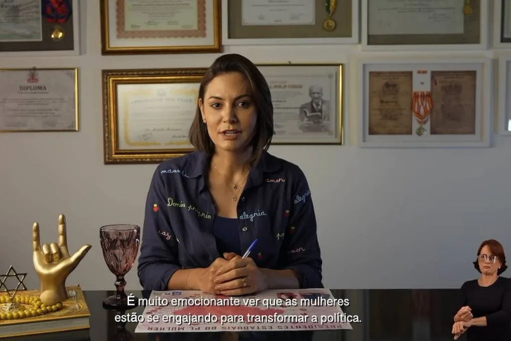 Michelle Bolsonaro em vídeo nas redes sociais