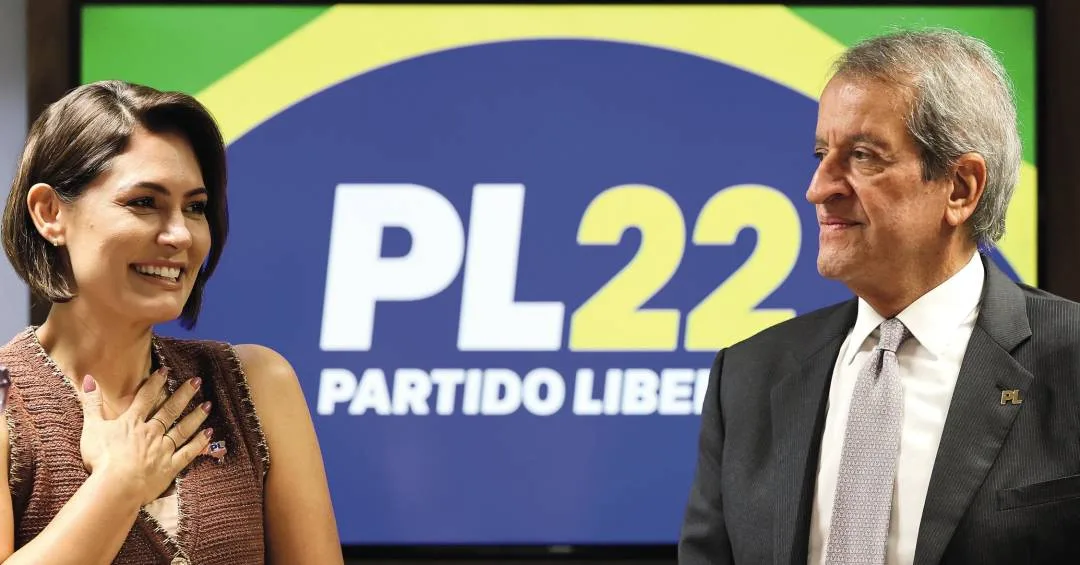 Michelle Bolsonaro e Valdemar Costa Neto