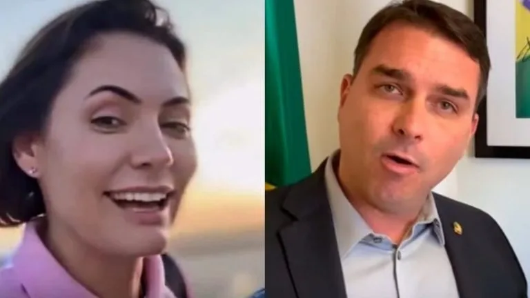 Michelle e Flávio Bolsonaro