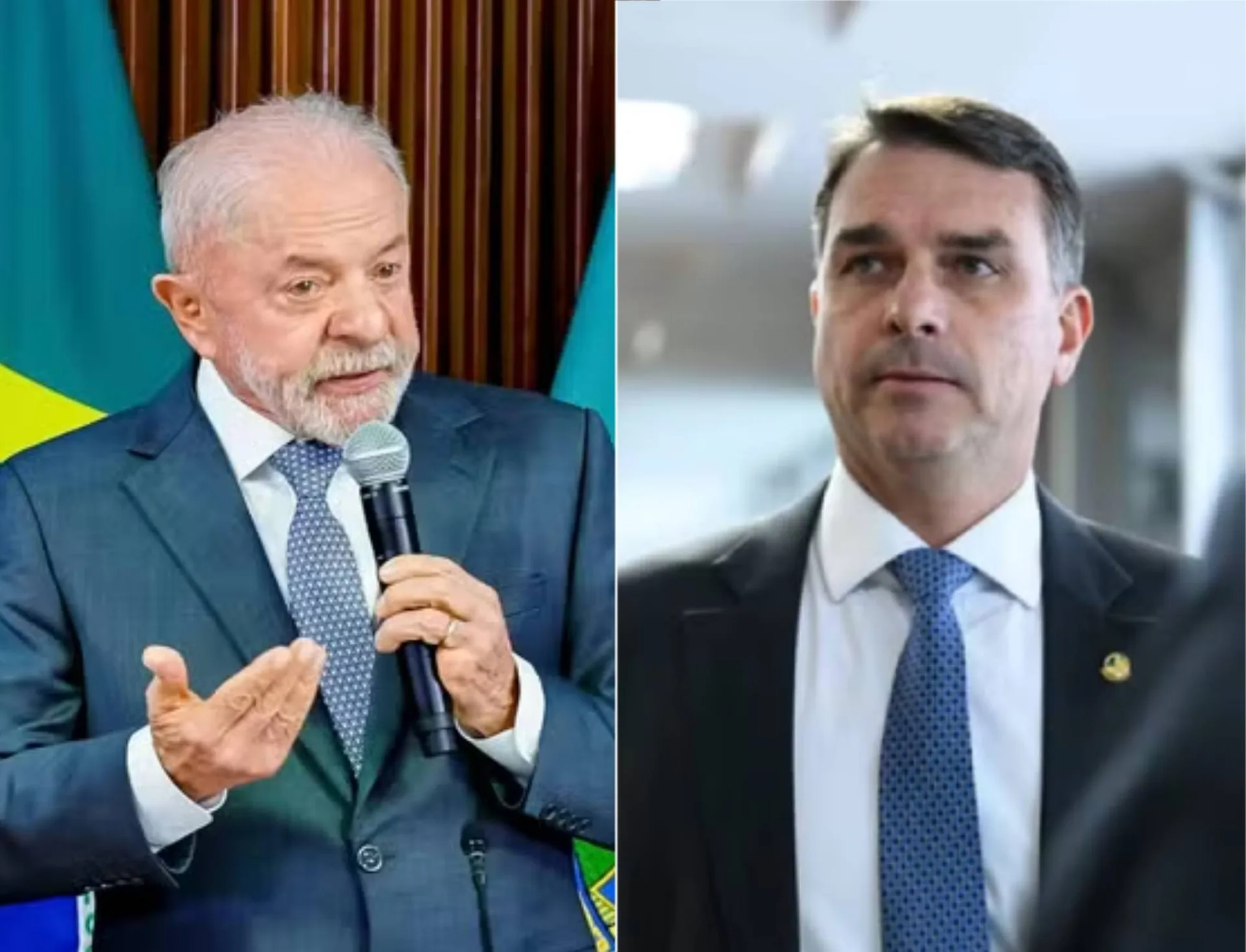 Luiz Inácio Lula da Silva e Flávio Bolsonaro