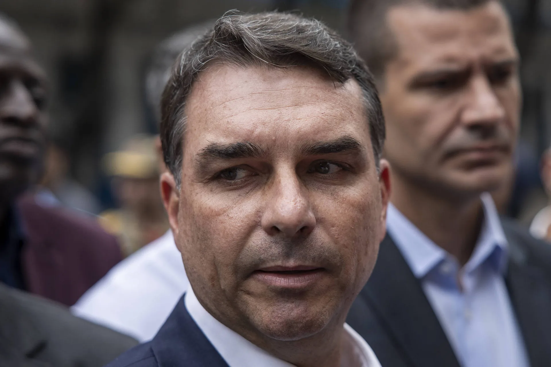 Flávio Bolsonaro no Quartel-General da Polícia Militar do Rio de Janeiro