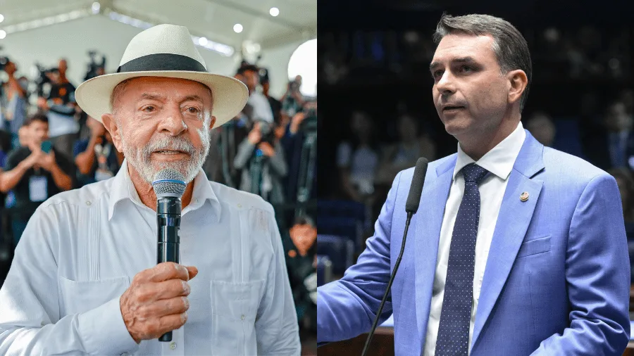 Lula e Flávio Bolsonaro
